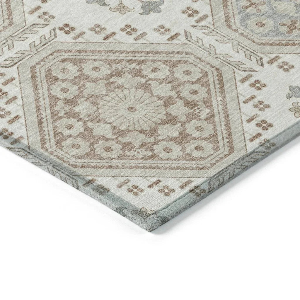 LOOMLAN Rugs Antheya Ivory Washable Indoor-Outdoor Rug