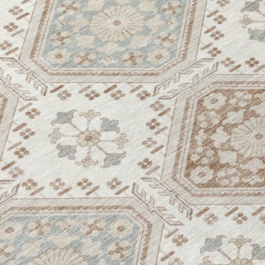 LOOMLAN Rugs Antheya Ivory Washable Indoor-Outdoor Rug