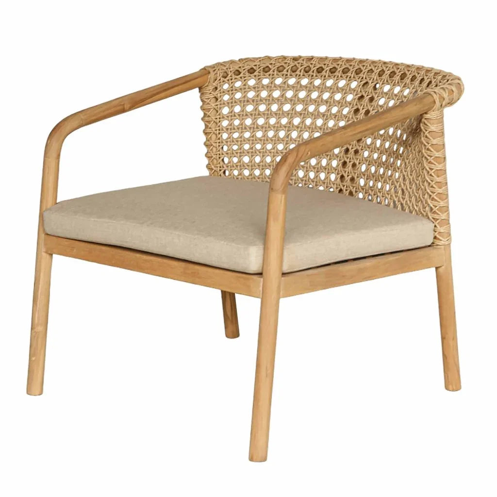 Antibes Wood Framed Patio Occasional Chair - LOOMLAN - Artesia - Outdoor Accent Chairs