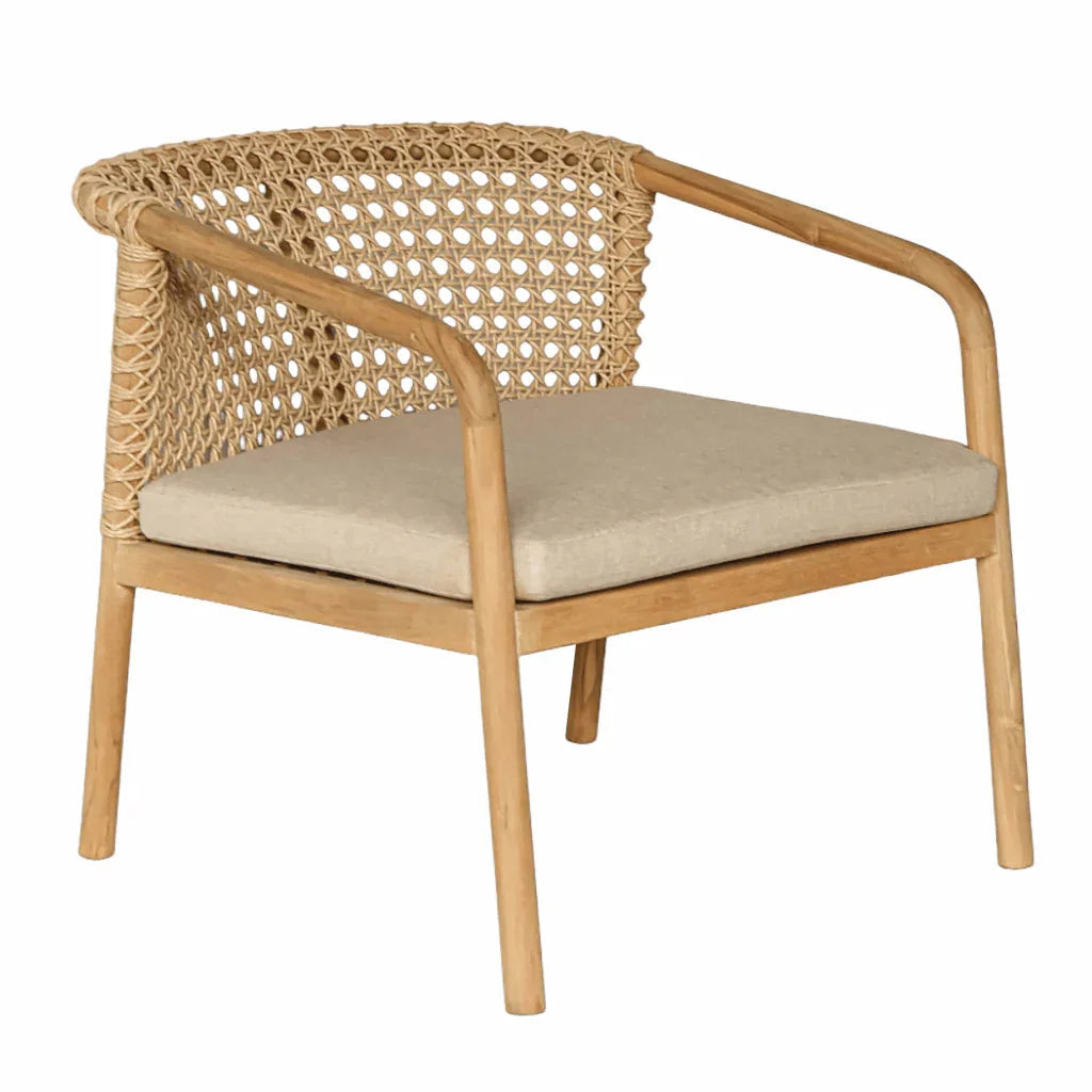 Antibes Wood Framed Patio Occasional Chair - LOOMLAN - Artesia - Outdoor Accent Chairs