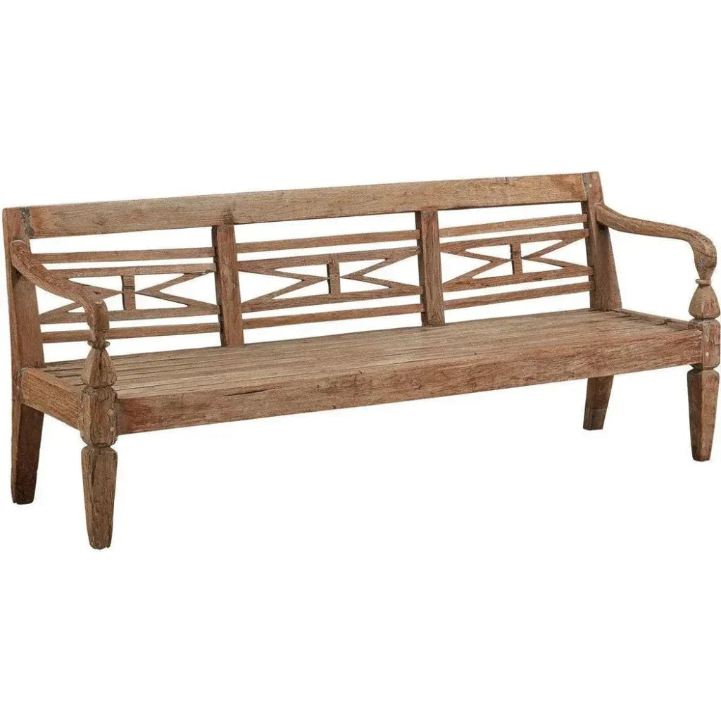Antique Plantation Grown Teak Bench - LOOMLAN - Furniture Classics - Outdoor Benches