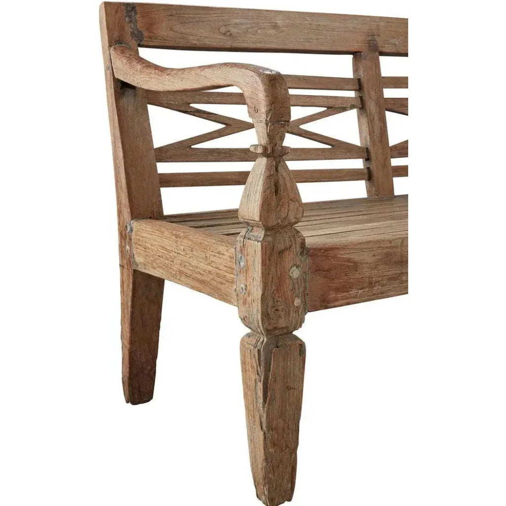 Antique Plantation Grown Teak Bench - LOOMLAN - Furniture Classics - Outdoor Benches