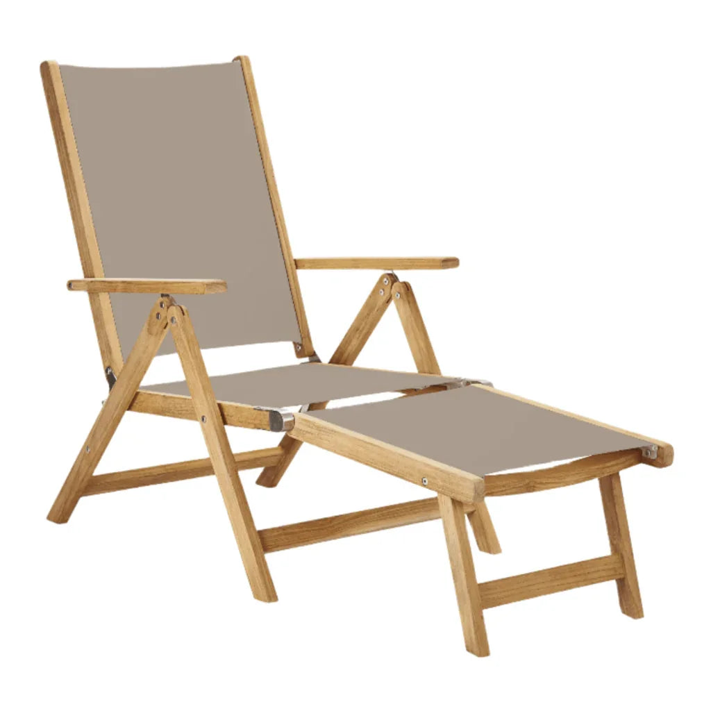 Aquitania Teak Patio Folding Lounge Deck Chair - LOOMLAN - HiTeak - Outdoor Lounge Chairs