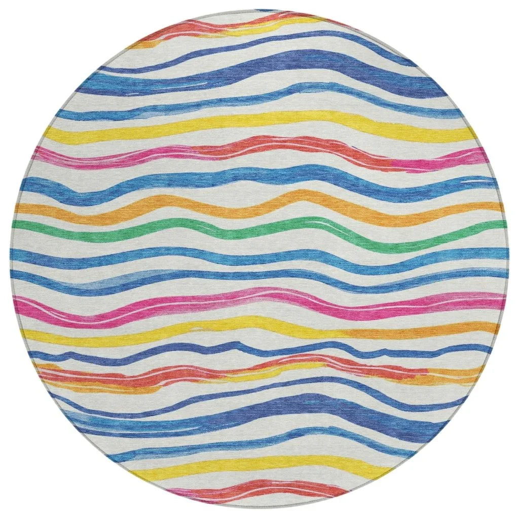 LOOMLAN Rugs Arayndra Ivory Washable Indoor-Outdoor Rug