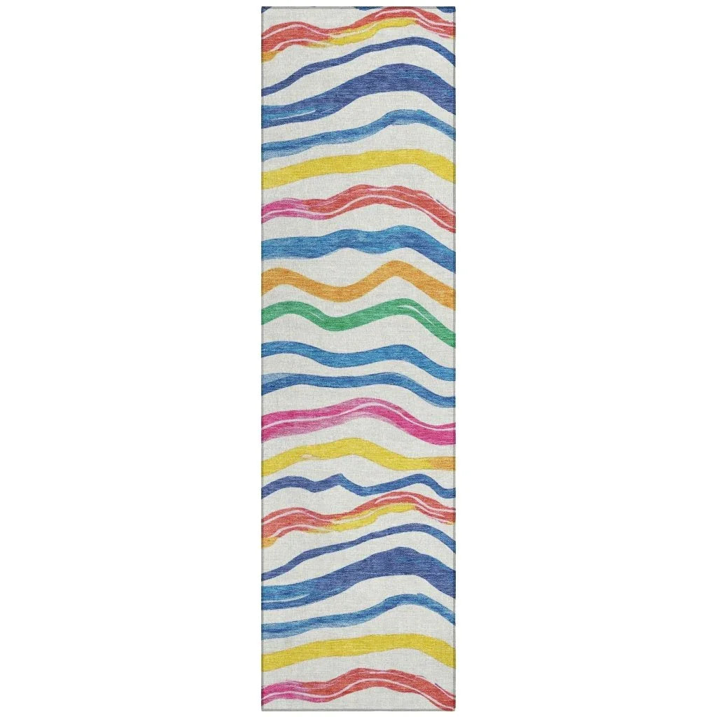 LOOMLAN Rugs Arayndra Ivory Washable Indoor-Outdoor Rug