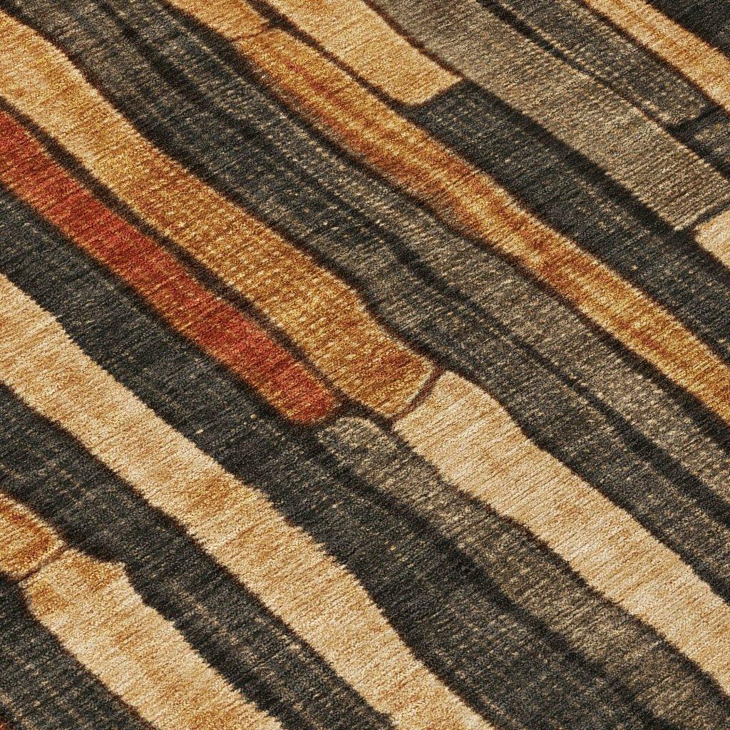 LOOMLAN Rugs Arganza Brown Washable Indoor-Outdoor Rug