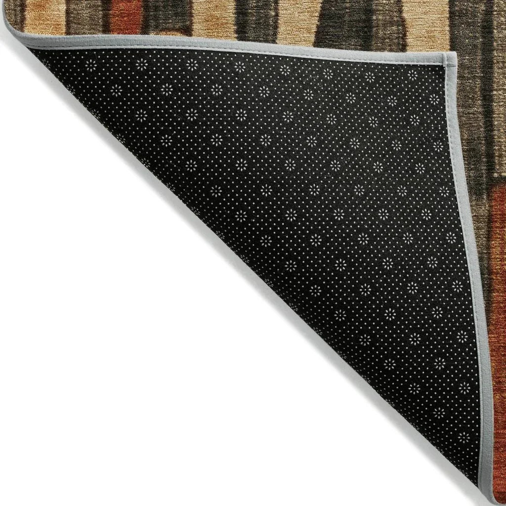 LOOMLAN Rugs Arganza Brown Washable Indoor-Outdoor Rug