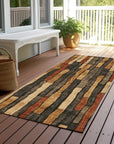 LOOMLAN Rugs Arganza Brown Washable Indoor-Outdoor Rug