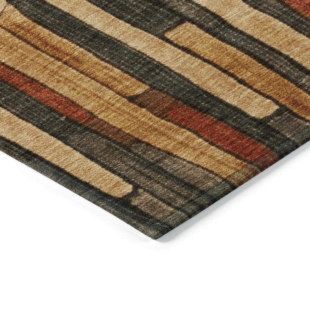 LOOMLAN Rugs Arganza Brown Washable Indoor-Outdoor Rug