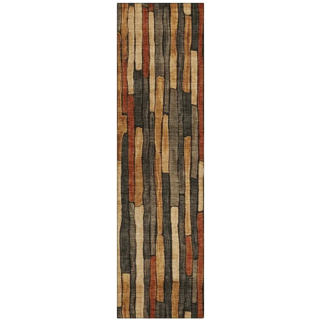 LOOMLAN Rugs Arganza Brown Washable Indoor-Outdoor Rug
