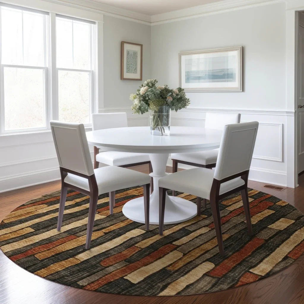 LOOMLAN Rugs Arganza Brown Washable Indoor-Outdoor Rug