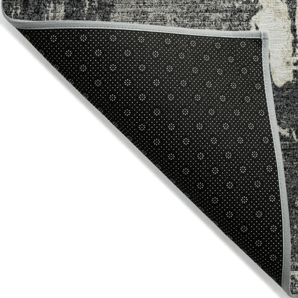 LOOMLAN Rugs Aria Black Washable Indoor-Outdoor Rug