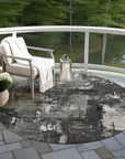 LOOMLAN Rugs Aria Black Washable Indoor-Outdoor Rug