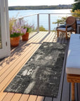 LOOMLAN Rugs Aria Black Washable Indoor-Outdoor Rug