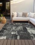 LOOMLAN Rugs Aria Black Washable Indoor-Outdoor Rug