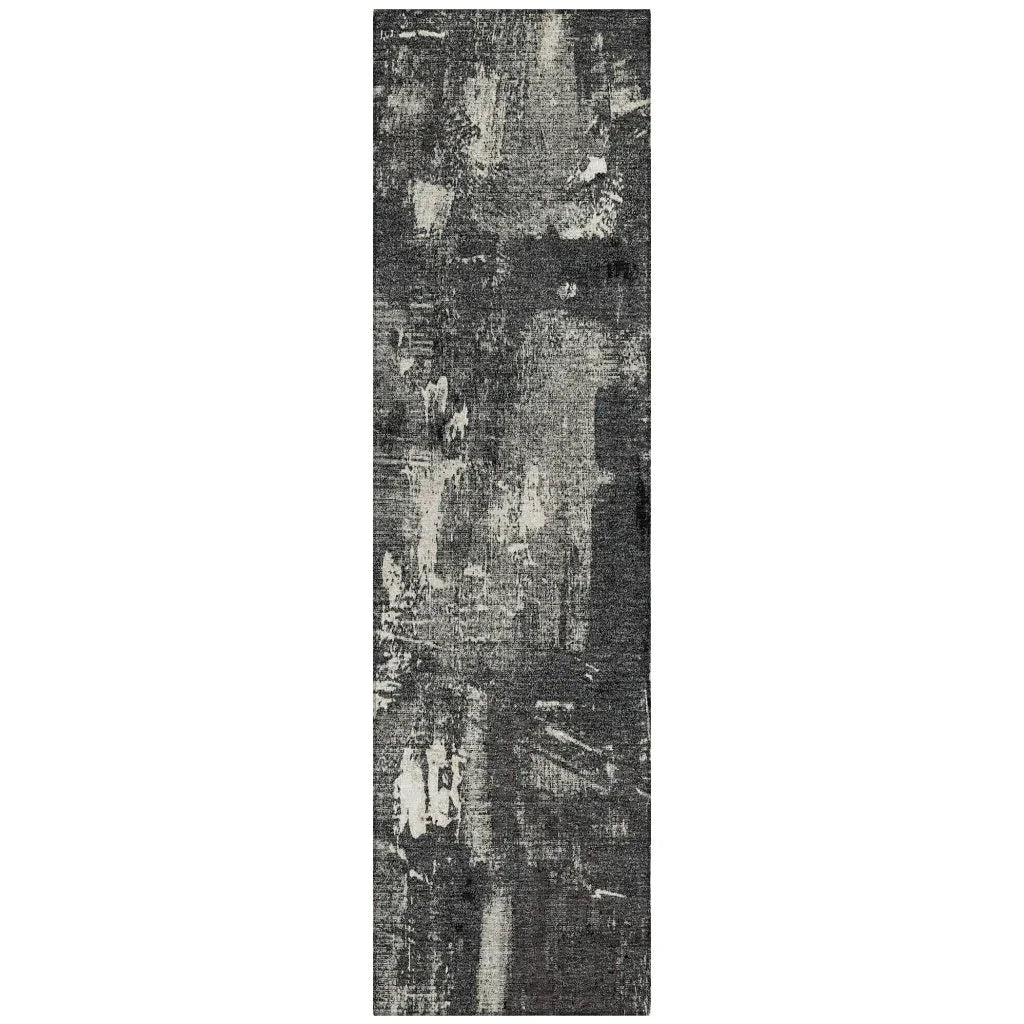 LOOMLAN Rugs Aria Black Washable Indoor-Outdoor Rug