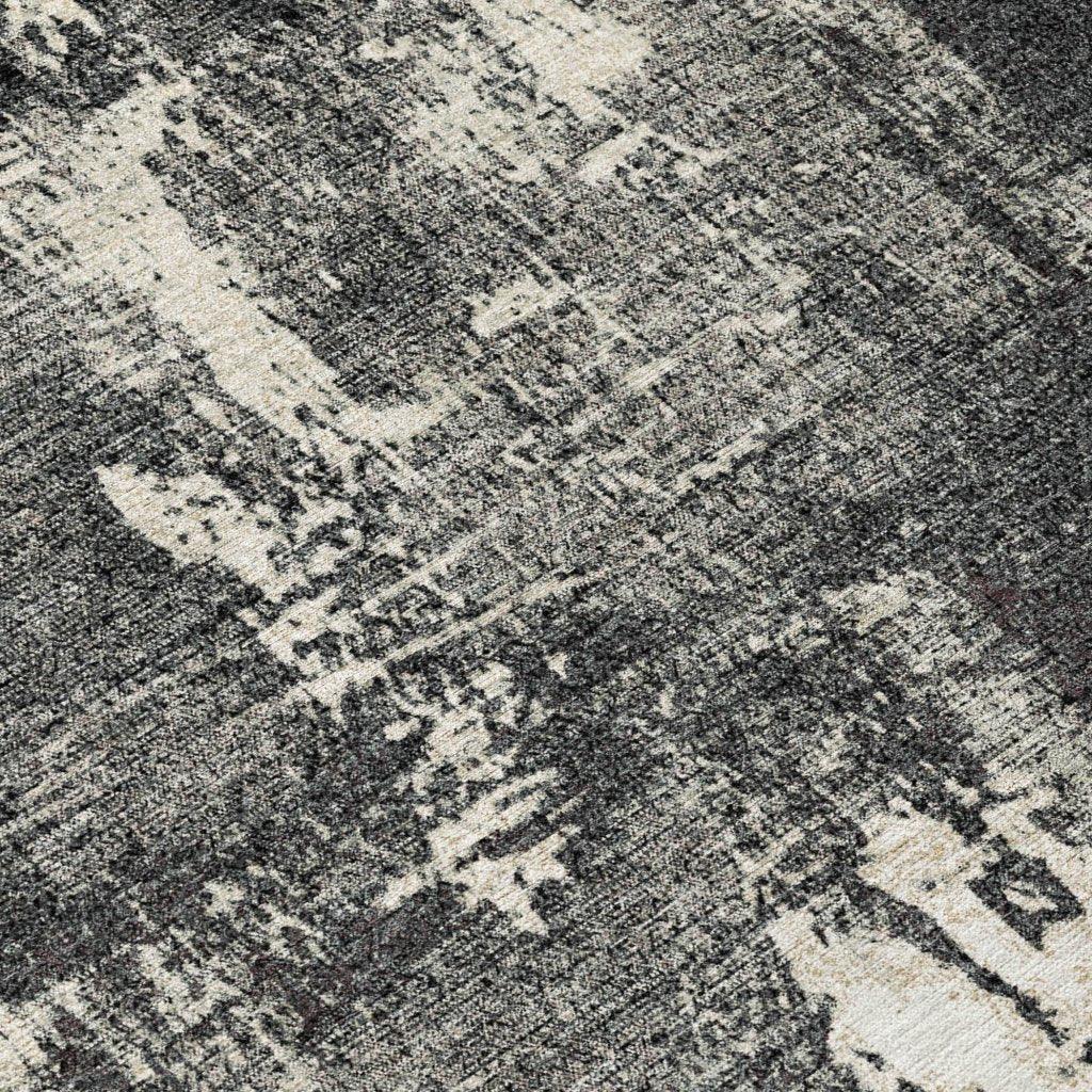 LOOMLAN Rugs Aria Black Washable Indoor-Outdoor Rug