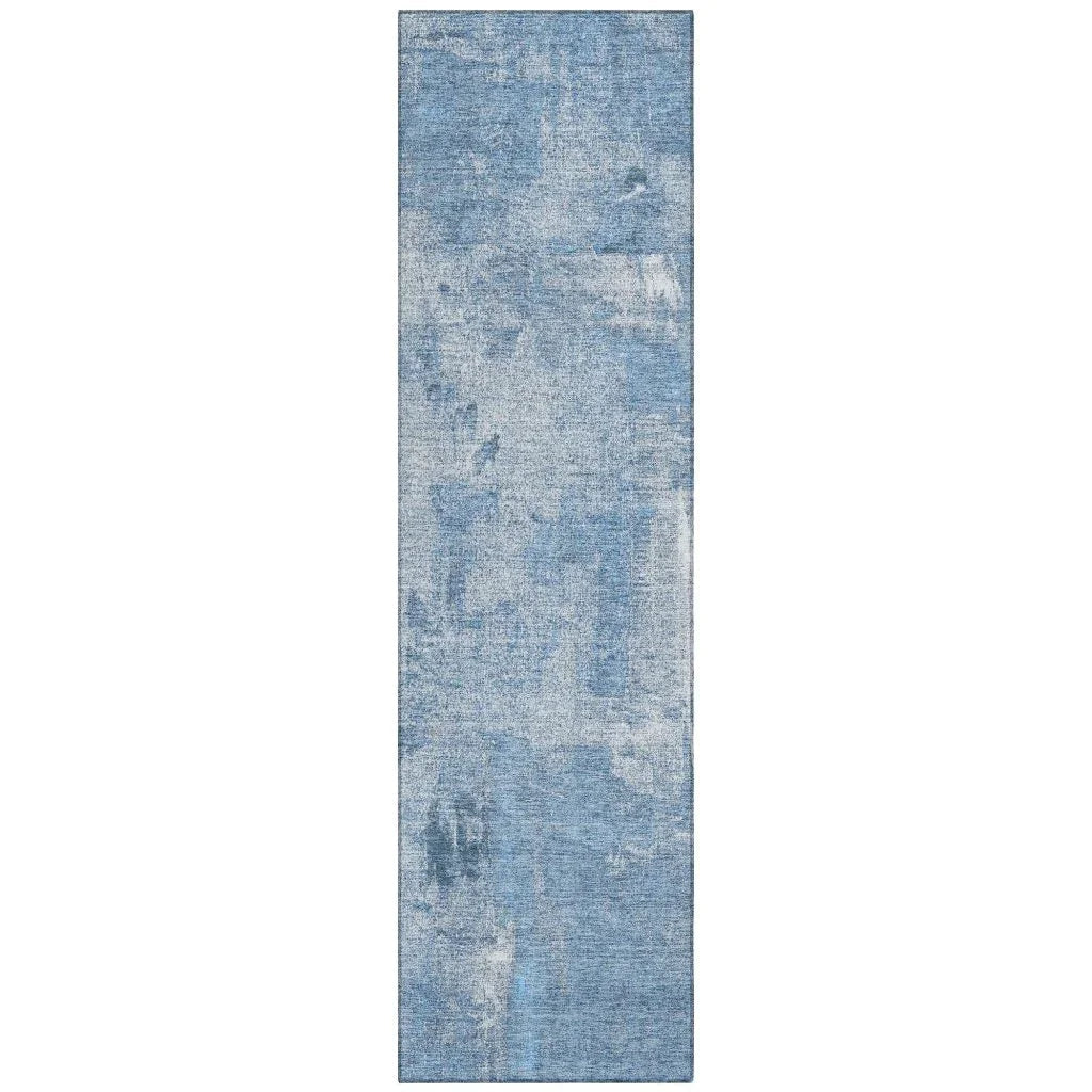 LOOMLAN Rugs Aria Blue Washable Indoor-Outdoor Rug