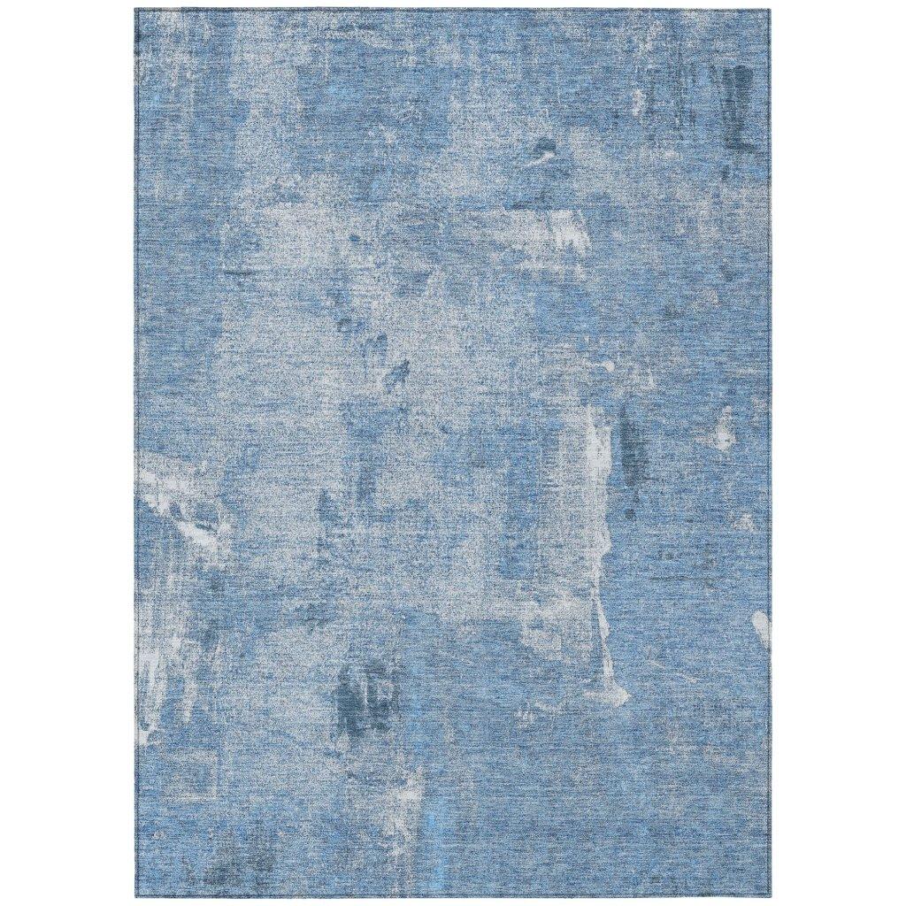LOOMLAN Rugs Aria Blue Washable Indoor-Outdoor Rug