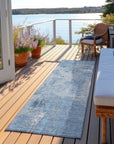 LOOMLAN Rugs Aria Blue Washable Indoor-Outdoor Rug