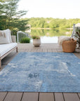 LOOMLAN Rugs Aria Blue Washable Indoor-Outdoor Rug