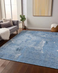 LOOMLAN Rugs Aria Blue Washable Indoor-Outdoor Rug