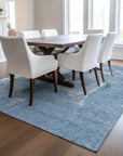 LOOMLAN Rugs Aria Blue Washable Indoor-Outdoor Rug