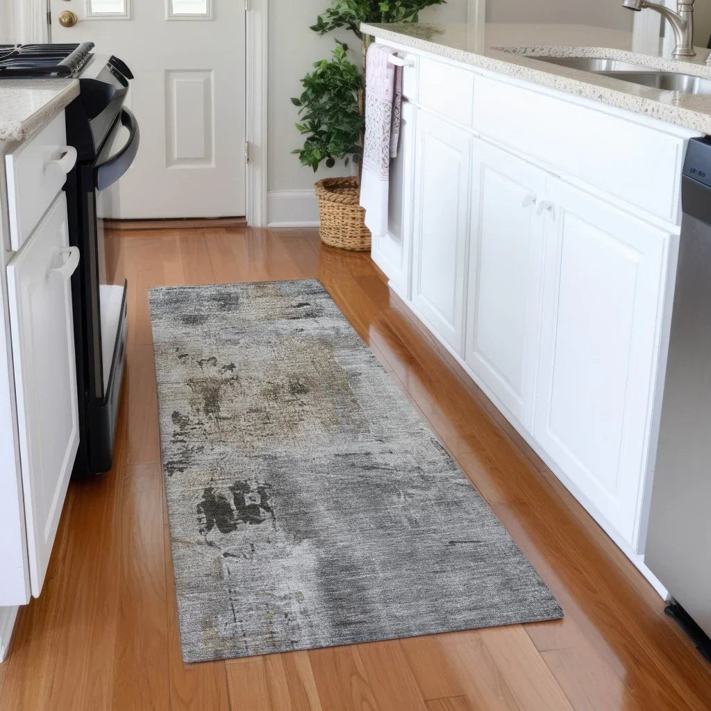 LOOMLAN Rugs Aria Gray Washable Indoor-Outdoor Rug
