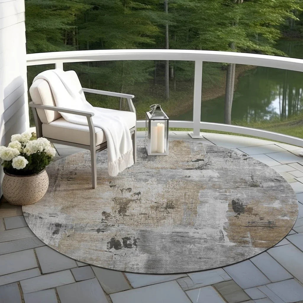 LOOMLAN Rugs Aria Gray Washable Indoor-Outdoor Rug