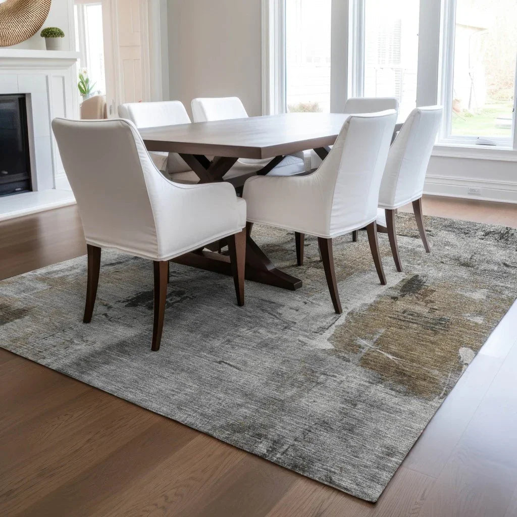 LOOMLAN Rugs Aria Gray Washable Indoor-Outdoor Rug