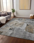 LOOMLAN Rugs Aria Gray Washable Indoor-Outdoor Rug