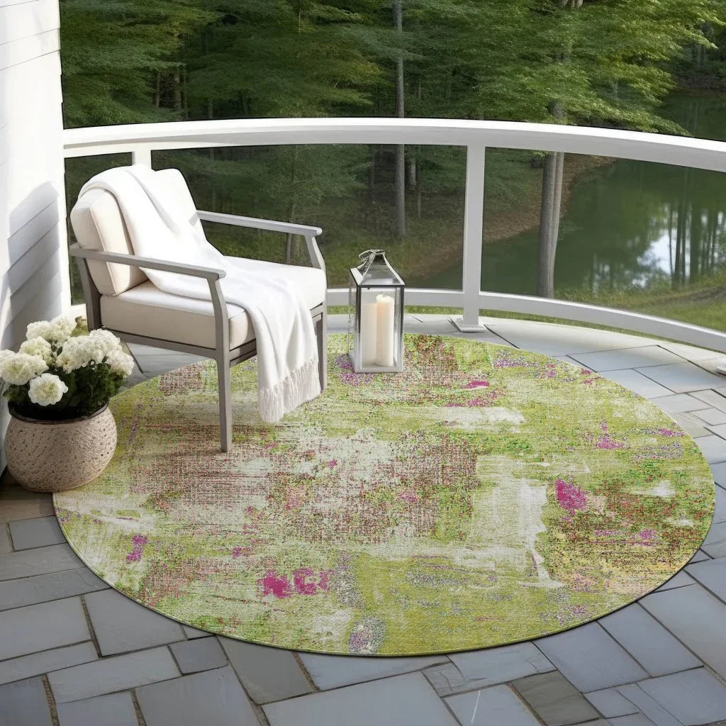 LOOMLAN Rugs Aria Lime Washable Indoor-Outdoor Rug