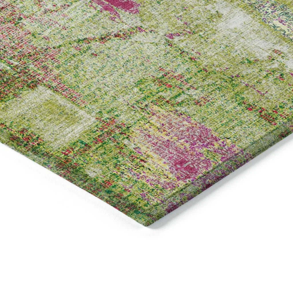 LOOMLAN Rugs Aria Lime Washable Indoor-Outdoor Rug
