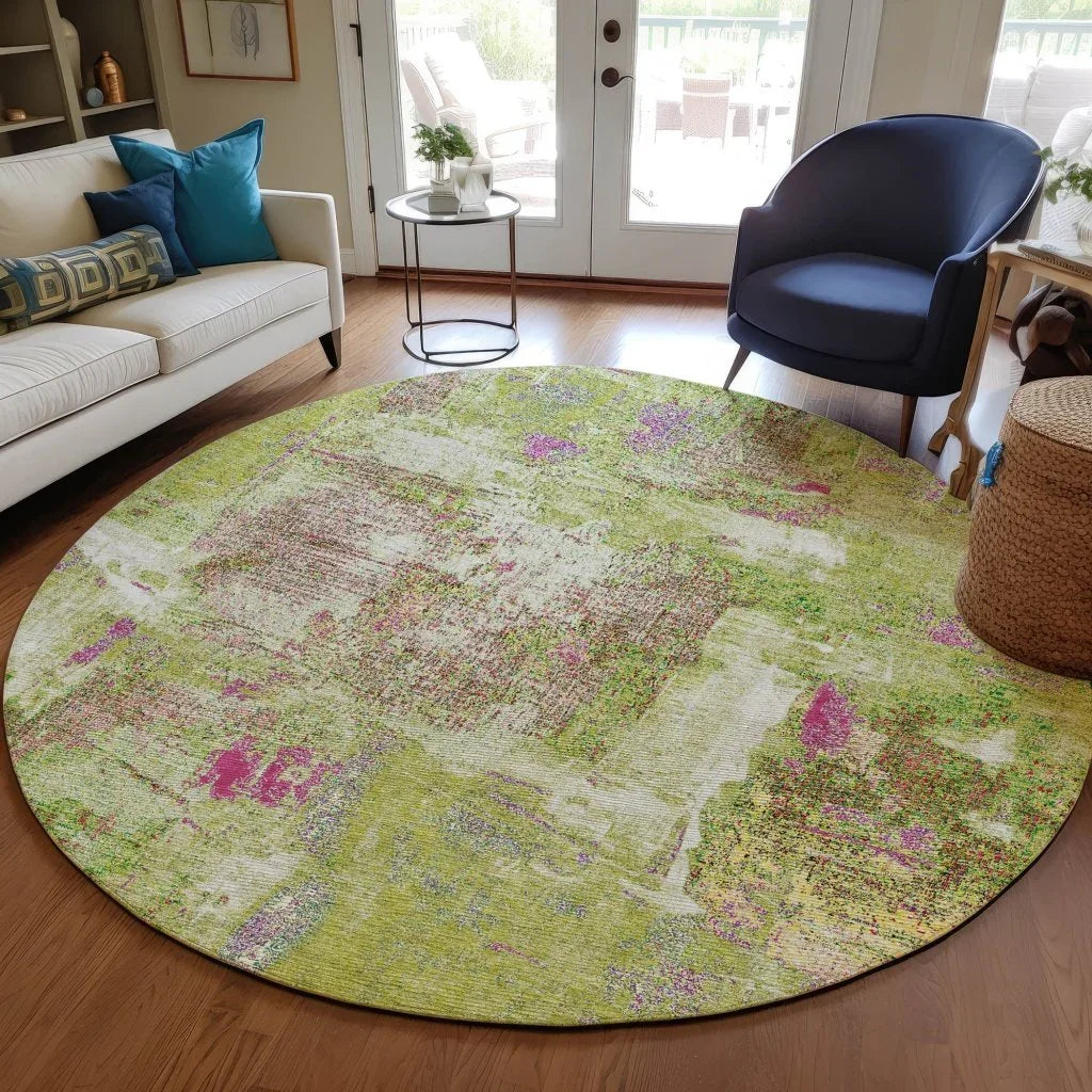 LOOMLAN Rugs Aria Lime Washable Indoor-Outdoor Rug