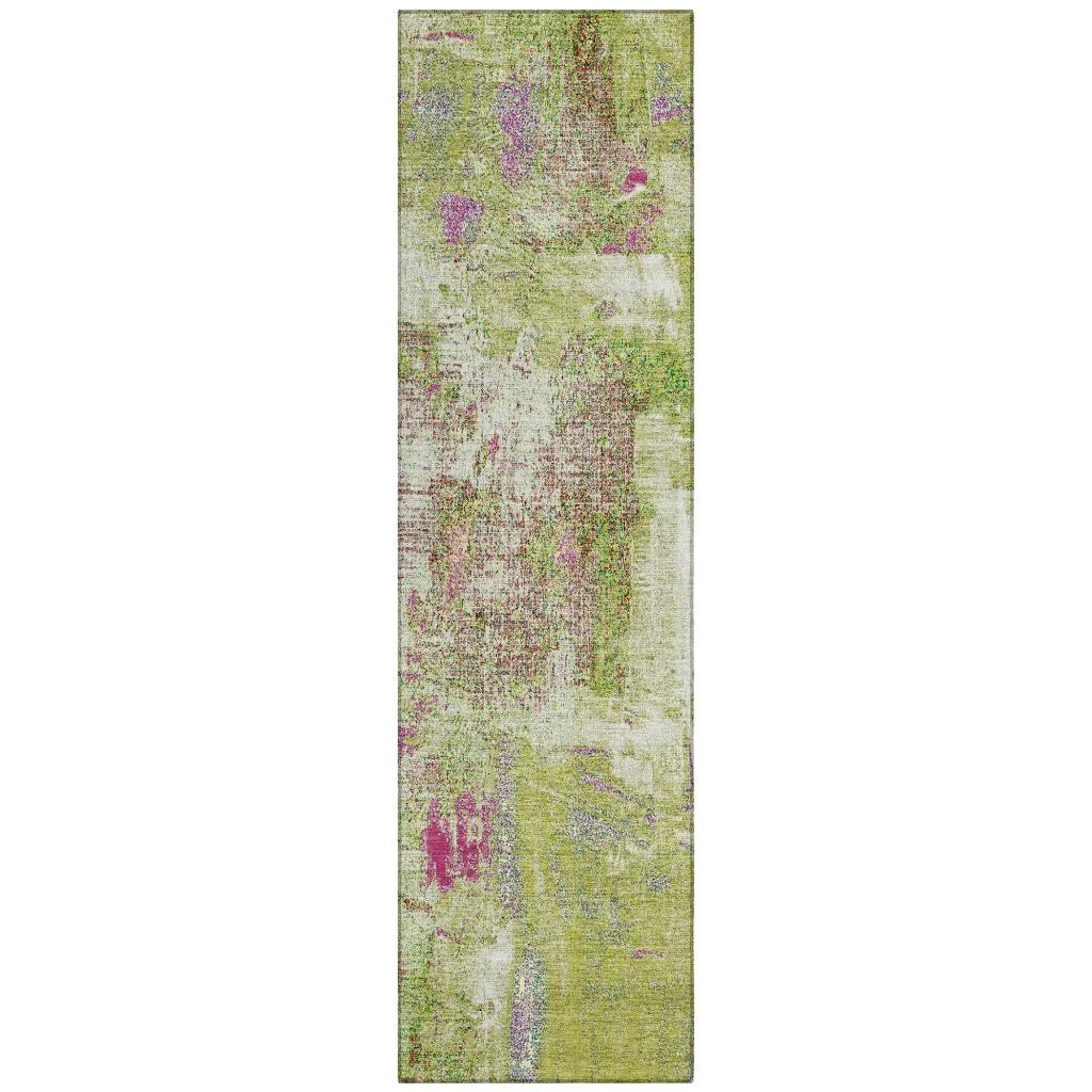 LOOMLAN Rugs Aria Lime Washable Indoor-Outdoor Rug