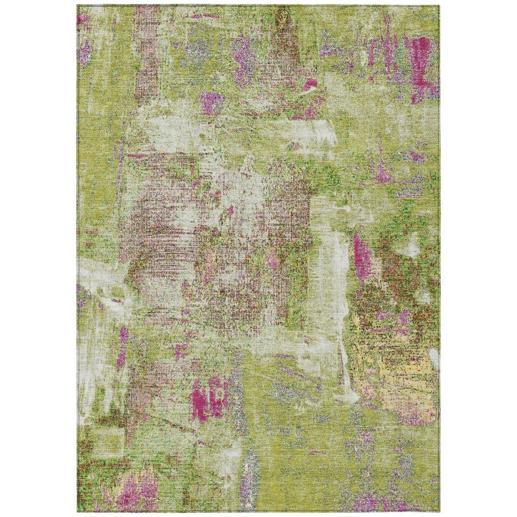 LOOMLAN Rugs Aria Lime Washable Indoor-Outdoor Rug
