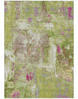 LOOMLAN Rugs Aria Lime Washable Indoor-Outdoor Rug
