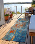 LOOMLAN Rugs Aria Navy Washable Indoor-Outdoor Rug