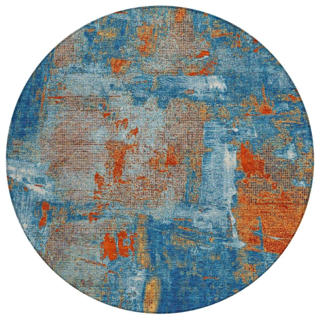 LOOMLAN Rugs Aria Navy Washable Indoor-Outdoor Rug