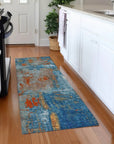 LOOMLAN Rugs Aria Navy Washable Indoor-Outdoor Rug