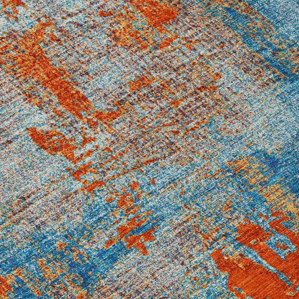 LOOMLAN Rugs Aria Navy Washable Indoor-Outdoor Rug