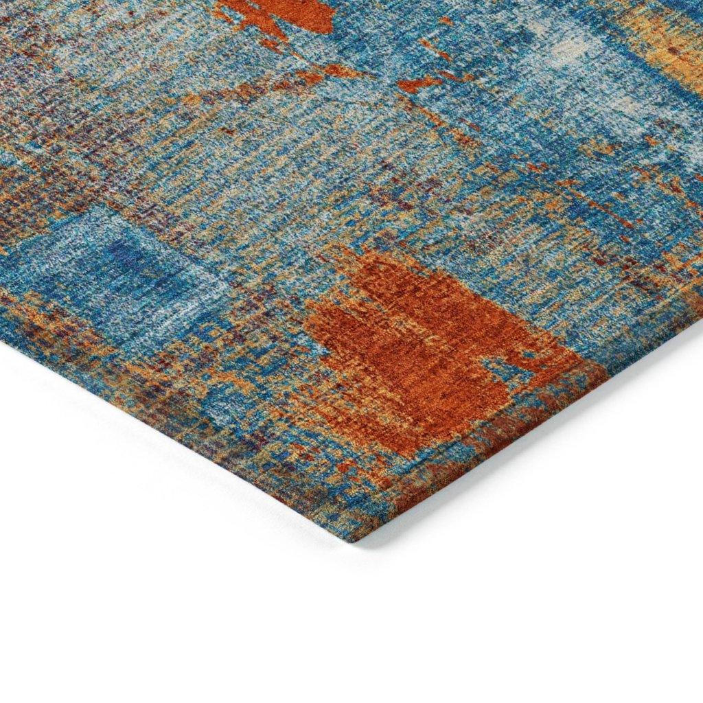 LOOMLAN Rugs Aria Navy Washable Indoor-Outdoor Rug