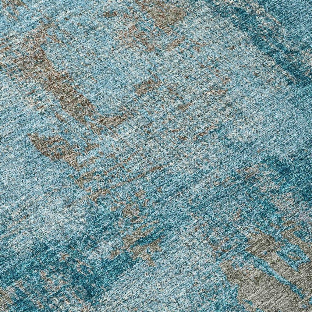 LOOMLAN Rugs Aria Teal Washable Indoor-Outdoor Rug