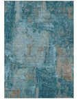 LOOMLAN Rugs Aria Teal Washable Indoor-Outdoor Rug