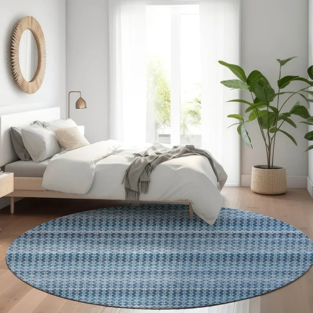 LOOMLAN Rugs Ariaelle Blue Washable Indoor-Outdoor Rug