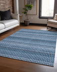LOOMLAN Rugs Ariaelle Blue Washable Indoor-Outdoor Rug
