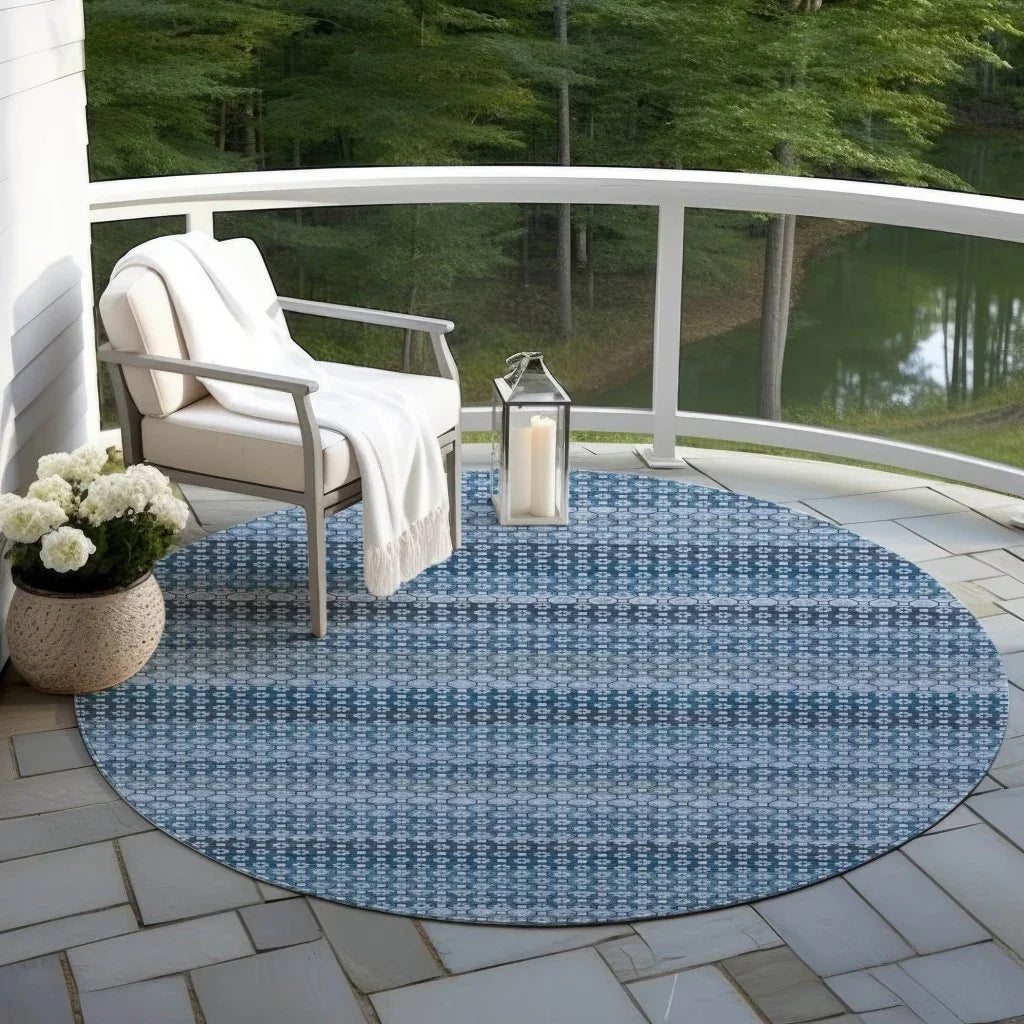 LOOMLAN Rugs Ariaelle Blue Washable Indoor-Outdoor Rug