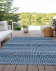 LOOMLAN Rugs Ariaelle Blue Washable Indoor-Outdoor Rug