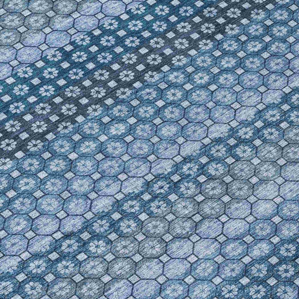 LOOMLAN Rugs Ariaelle Blue Washable Indoor-Outdoor Rug