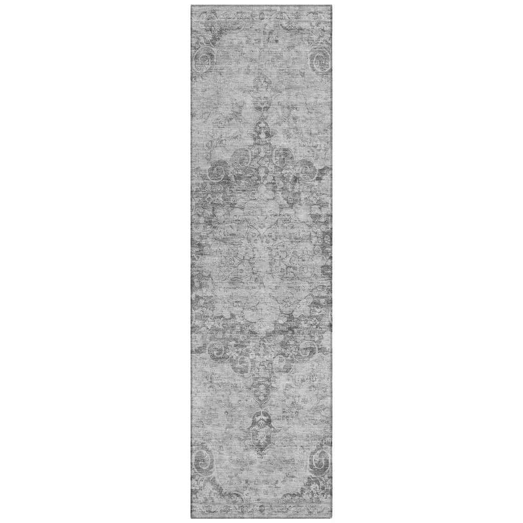 LOOMLAN Rugs Arienne Gray Washable Indoor-Outdoor Rug